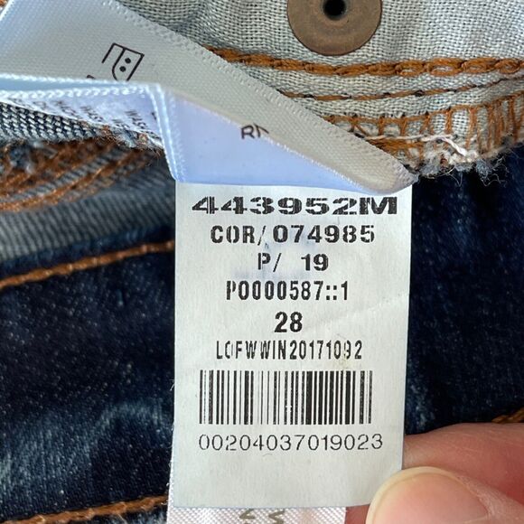 LOFT Modern Straight Med Wash Ankle Cuff Stretch Denim Jeans Women's Sz 28 / 6 - Picture 4 of 12